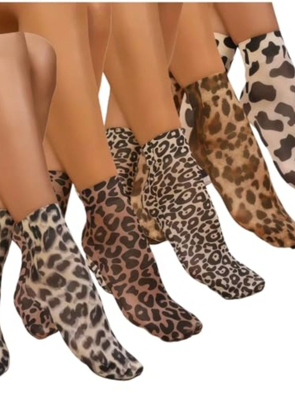 Leopard Cheetah Print Sheer Socks Women